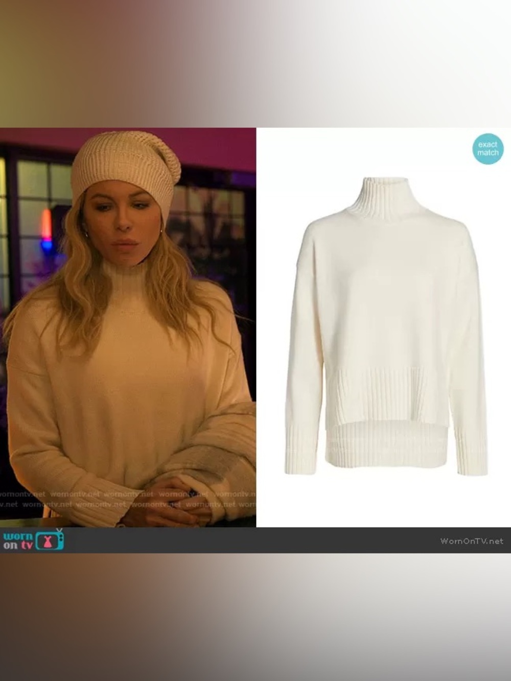 🎥 Guilty Party TV Show CO Essential Wool and Cashmere Blend Turtleneck Sweater